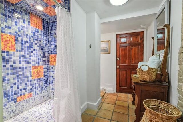 hallway featuring light tile patterned flooring