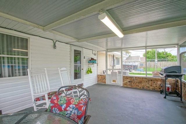 view of sunroom