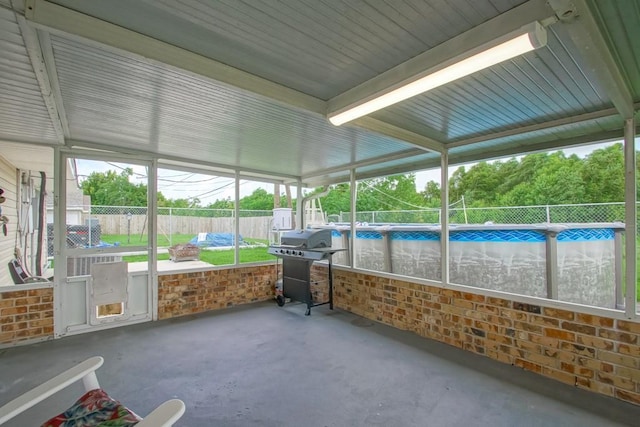 view of unfurnished sunroom