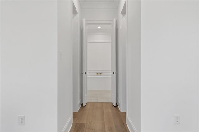 hallway featuring light wood-type flooring