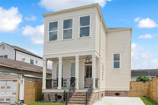 view of front of property featuring a porch