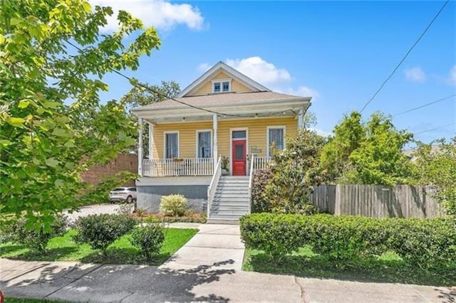 view of front of property with a porch