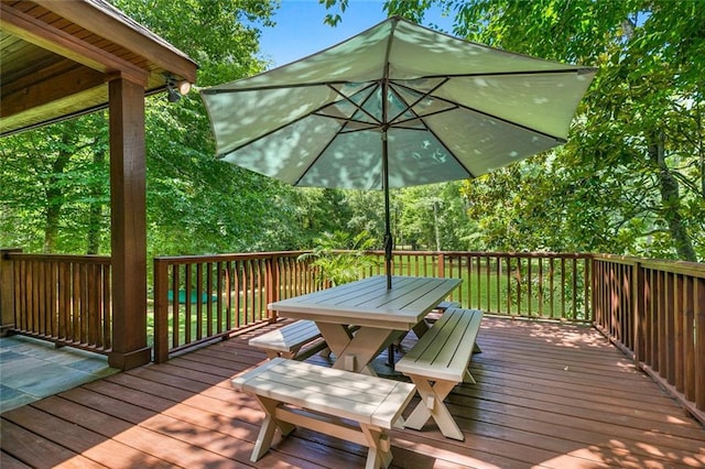 view of wooden terrace