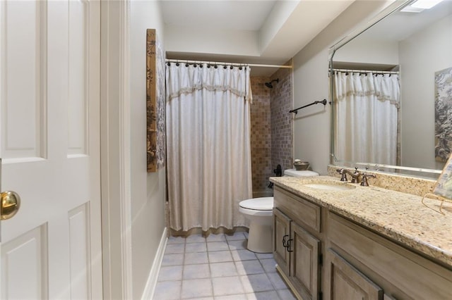 bathroom featuring vanity, toilet, and walk in shower