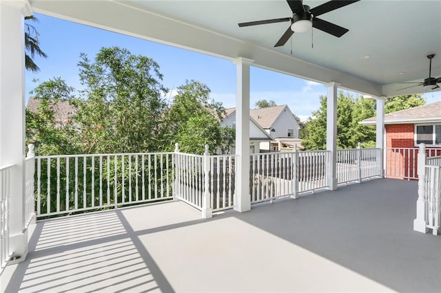 view of patio / terrace with ceiling fan