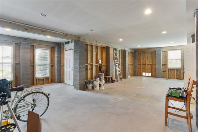 miscellaneous room with concrete flooring