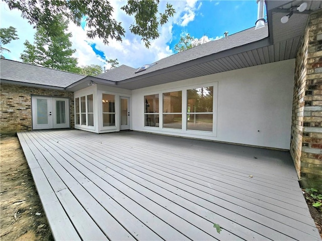 deck featuring french doors