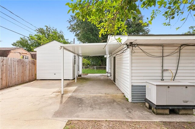 view of parking featuring a carport