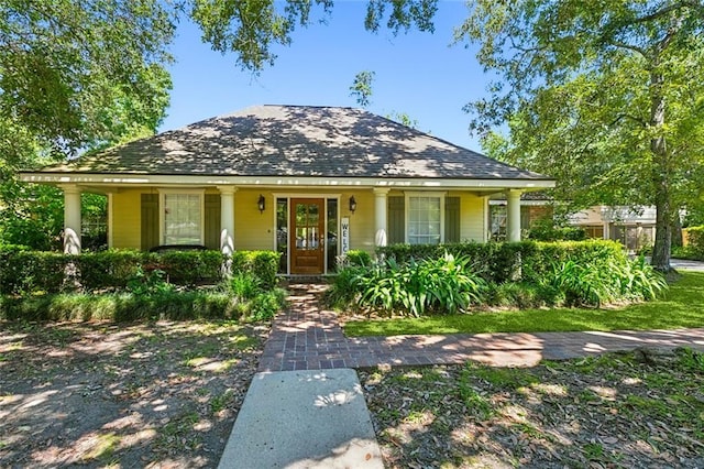 view of front of property with a porch