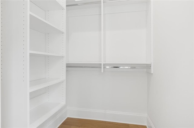 spacious closet with wood-type flooring