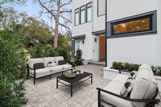 view of patio featuring an outdoor hangout area