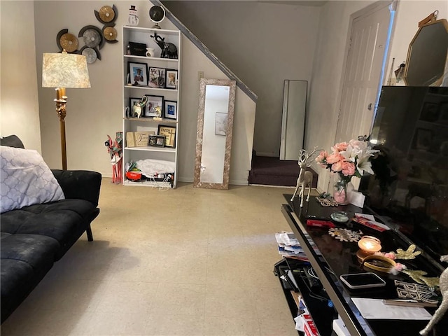 view of tiled living room