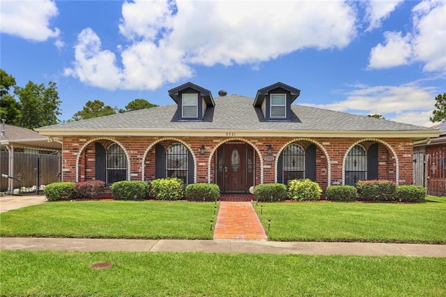 view of front of property featuring a front yard