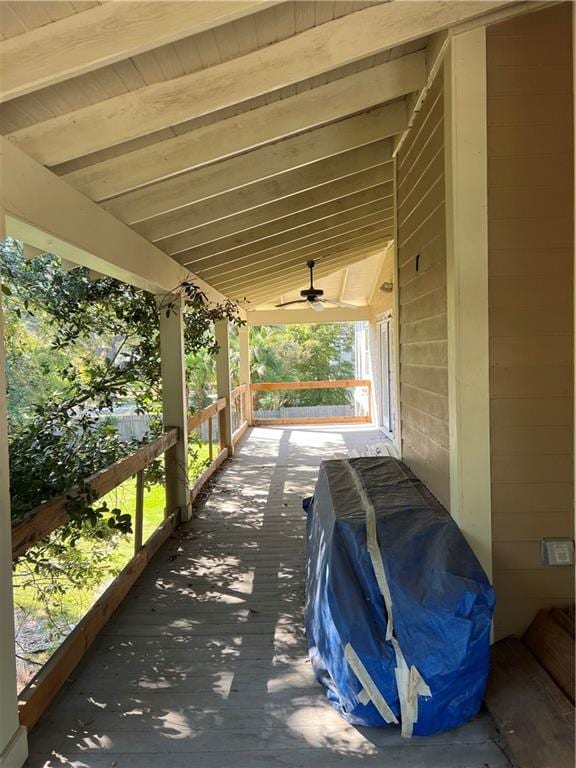 view of patio / terrace with ceiling fan