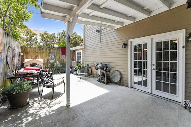 view of patio with french doors