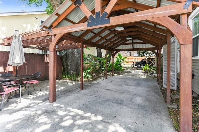 view of patio / terrace featuring a gazebo