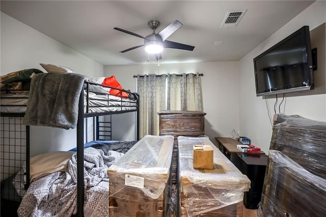 bedroom featuring ceiling fan