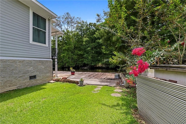 view of yard featuring a deck