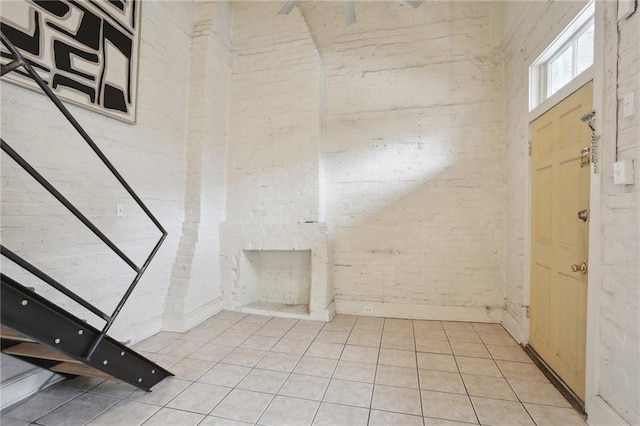 interior space featuring tile patterned flooring