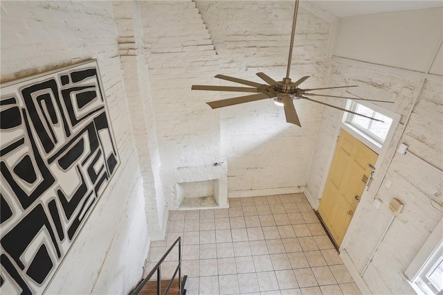 bathroom with ceiling fan