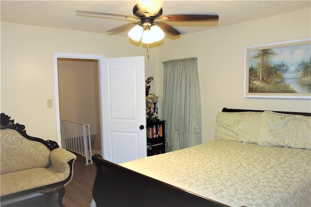3805 Houma Blvd Unit C201, Metairie, LA 70006 - bedroom featuring dark wood-style floors and a ceiling fan