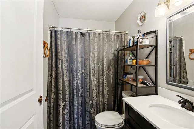 bathroom with vanity and toilet