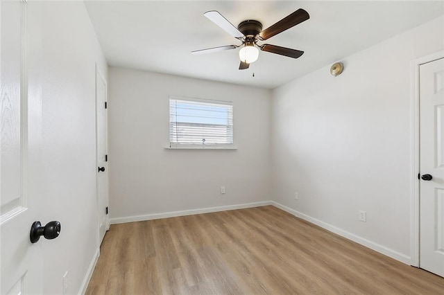 3528 Tulane Dr, Kenner, LA 70065 - empty room featuring light wood-type flooring, ceiling fan, and baseboards