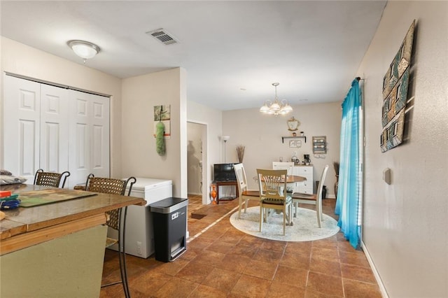 interior space with an inviting chandelier