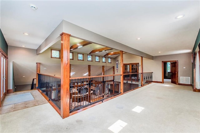 500 W Willow St, Ponchatoula, LA 70454 - interior space with beam ceiling and carpet