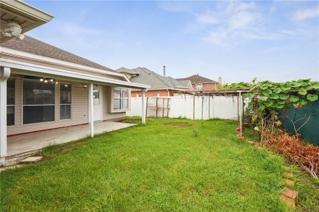 view of yard with a patio area