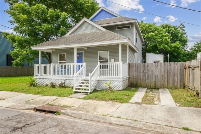 view of front of home with covered porch