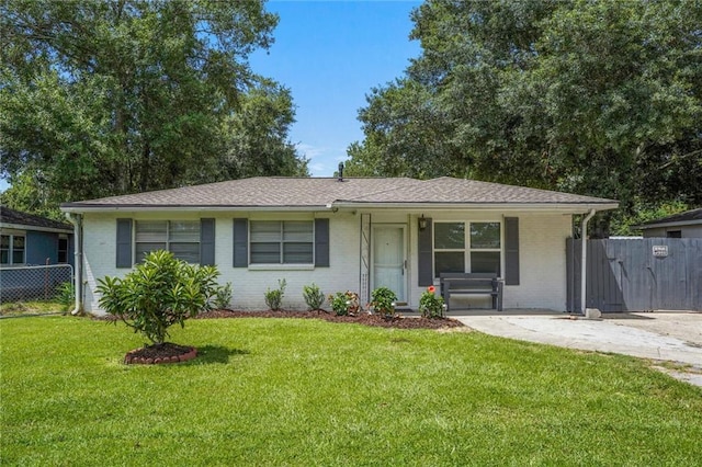 view of front of property with a front yard