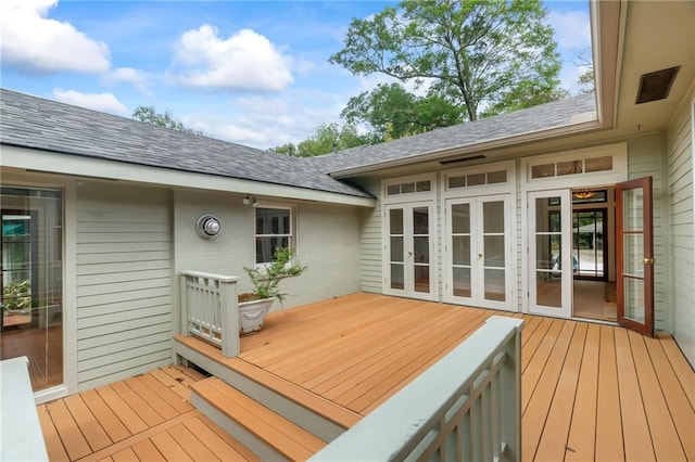 deck featuring french doors