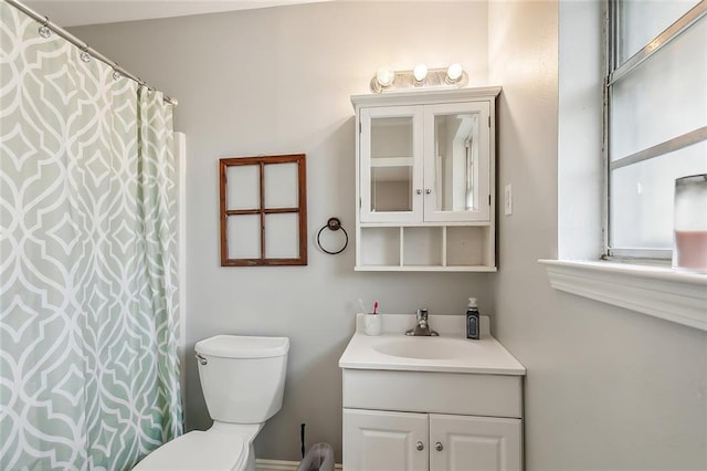 bathroom with toilet and vanity