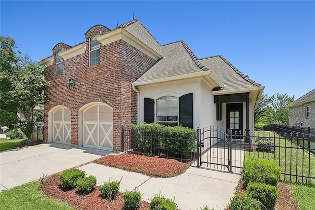 view of front facade with a garage