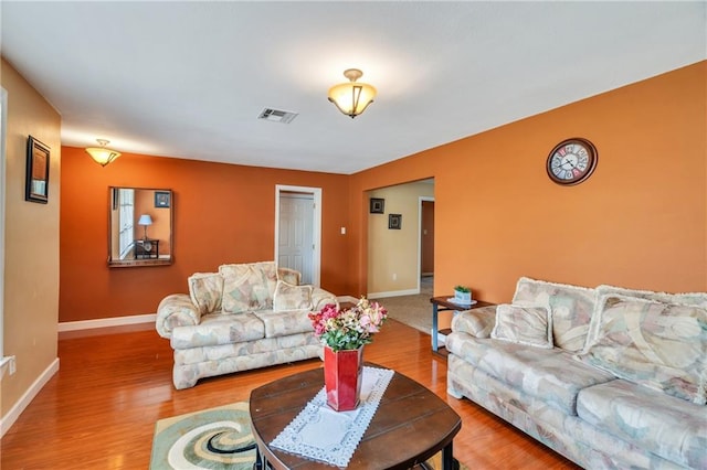 living room featuring hardwood / wood-style floors