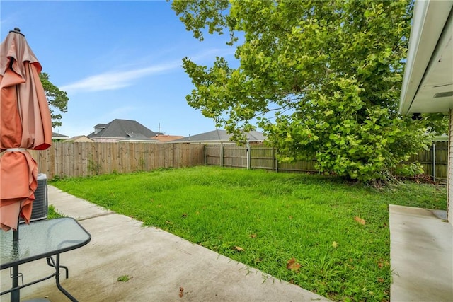 view of yard with a patio area