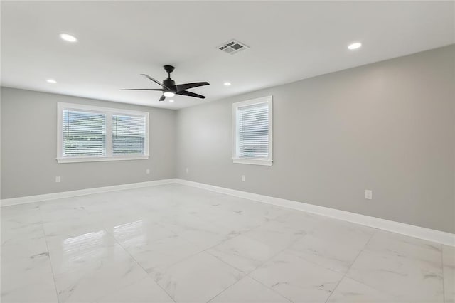 empty room with ceiling fan