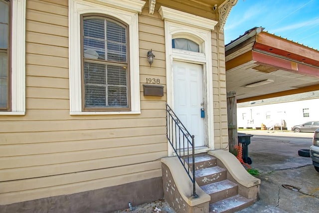 view of doorway to property