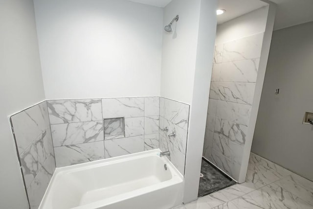 1936-1938 Franklin Ave, New Orleans, LA 70117 - full bathroom featuring a bath, marble finish flooring, and a shower
