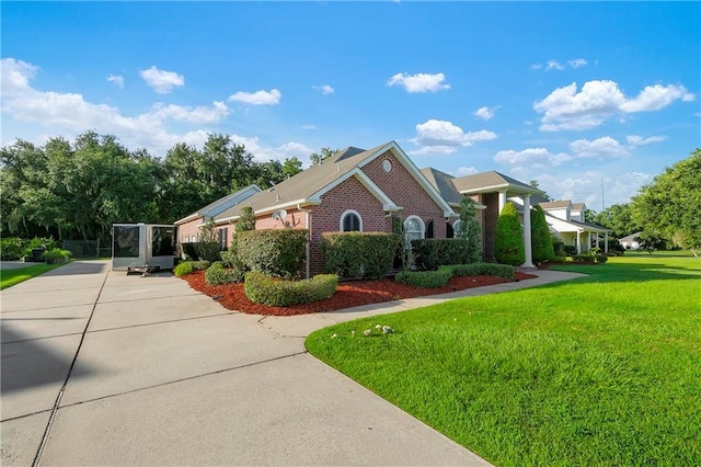 exterior space featuring a front lawn