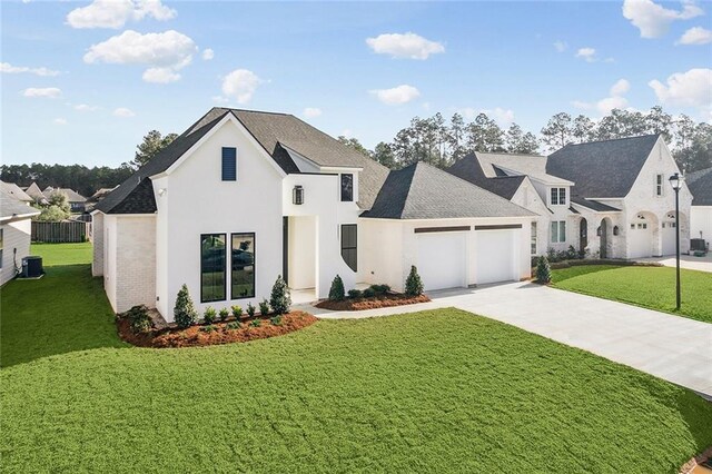 rear view of house with a garage