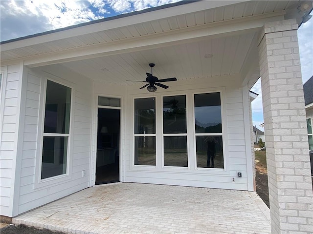 view of patio / terrace with ceiling fan