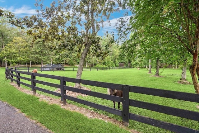 view of gate with a rural view