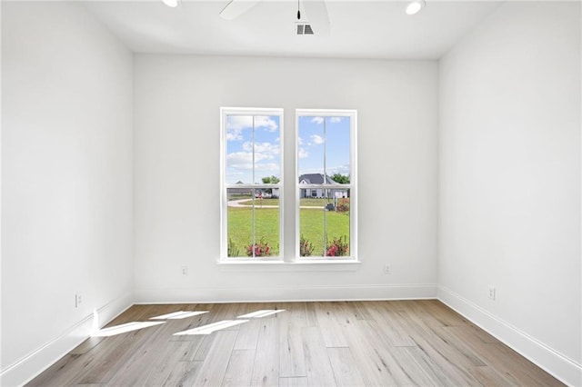 empty room featuring light wood-type flooring