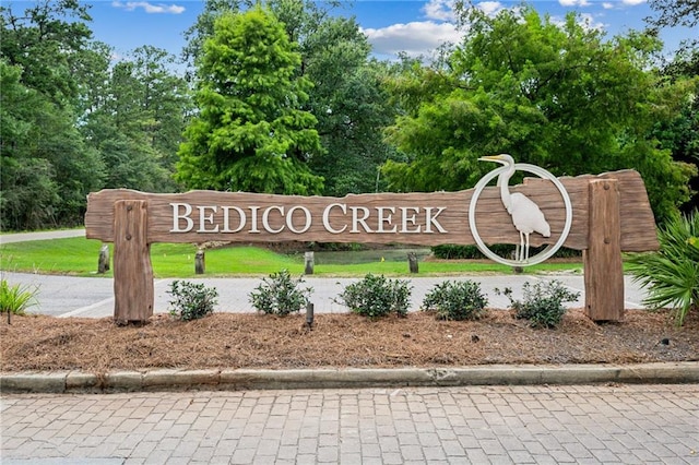 view of community sign