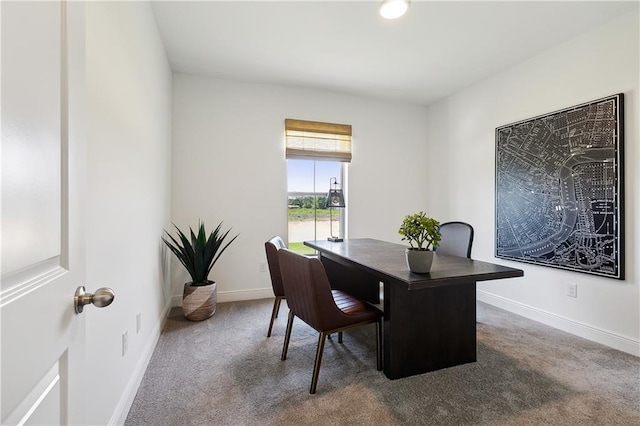 view of carpeted home office