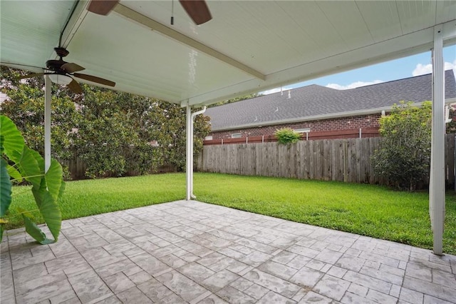 view of patio / terrace with ceiling fan