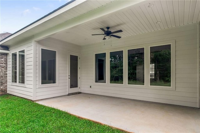 view of patio / terrace with ceiling fan