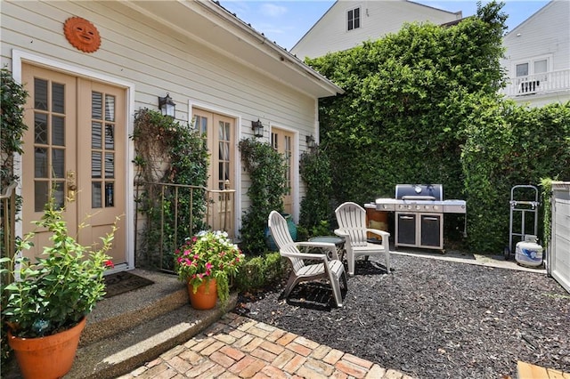 view of patio / terrace with a grill